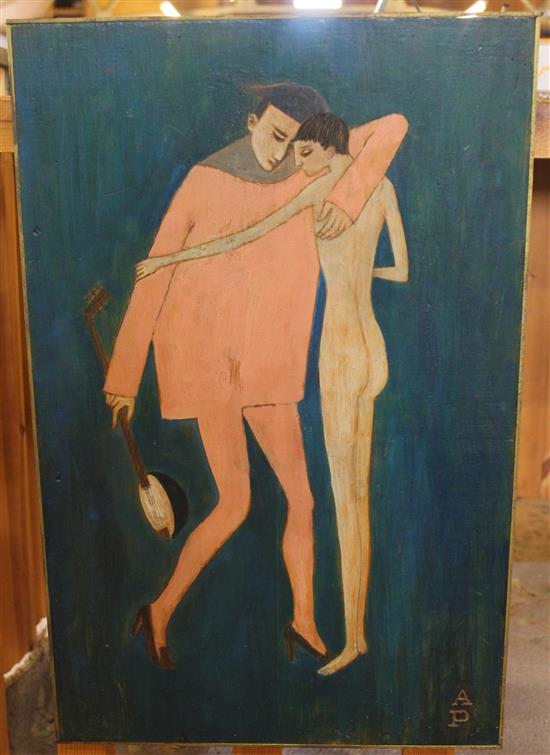 Alex Portner, wood painting The Minstrel (preparational design)(-)